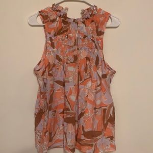 Nine West coral,brown,purple flowy tank size medium